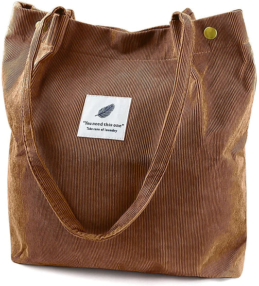 Vintage Corduroy Tote Bag – Soft, Stylish, & Spacious
